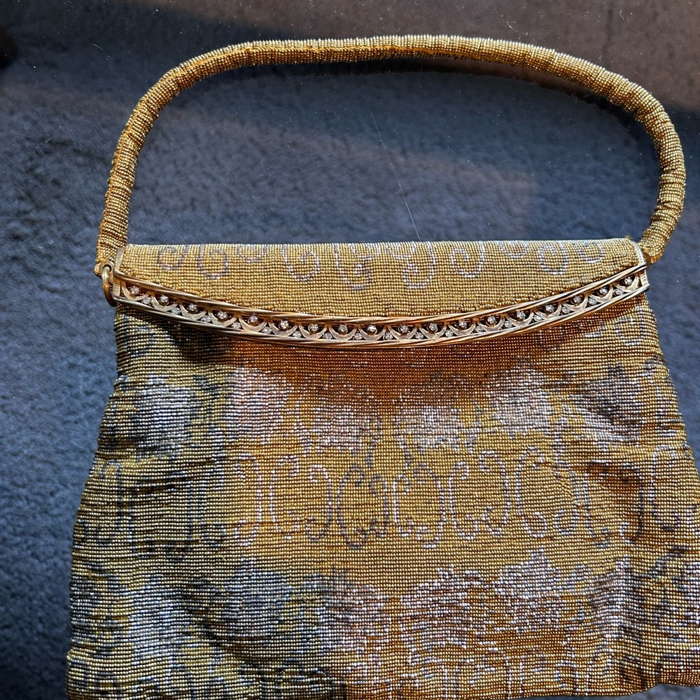 Elegant Gold and Silver Metallic Shoulder Bag